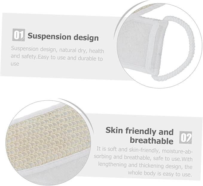 2pcs Exfoliating Bath Scrubber Belt for Back Soft and Shower Towel for Relaxing Bath Easy to Clean Bathing Tool