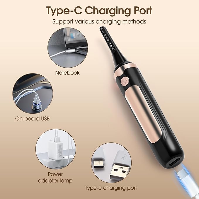 Heated Eyelash Curler, Electric Lash Curler with Fast Heating in 3s, 24 Hours Long-Lasting Curl, Battery Operated with Led Display, Travel-Friendly, for Women Girls, Perfect for Home and Travel