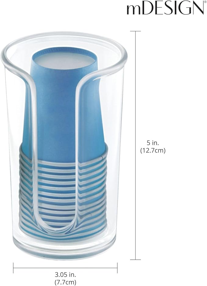 mDesign Small Plastic Cosmetic Pad Dispenser - Compact Storage Holder for Astringent Wipes on Bathroom Vanity Countertops, Cotton Rounds Included - Lumiere Collection - Clear