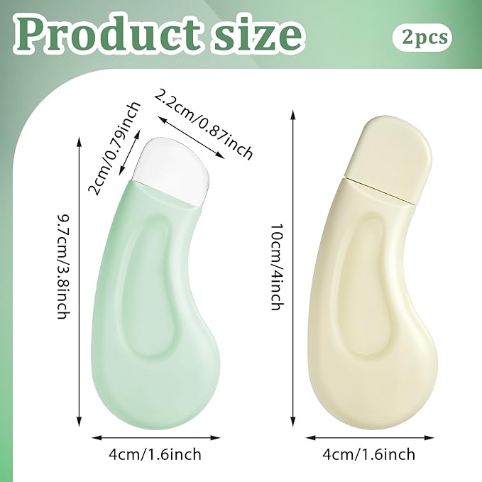 2PCS Silicone Blackhead Remover Tool, Silicone Face Spatula, Pore Scraper, Deep-Cleaning Skin Scraper, Universal Skincare Tool for Both Men and Women (Green Skin Tone)