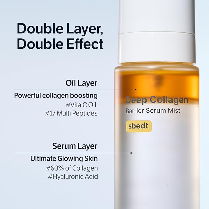 SUNGBOON EDITOR Deep Collagen Barrier Serum Mist | Hydrating Face Mist for Dry Skin | Collagen + Peptides + Vitamin C | Korean Skincare Mist, 3.38 fl oz | Gifts for Women (Pack of 2)