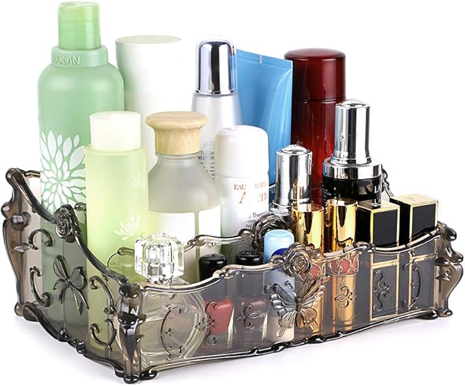 Hipiwe 3 Slots Acrylic Makeup Organizers - Cosmetic Storage Rack Holder, Dresser Vanity Box Desktop Skin Care Products Container for Dresser and Bathroom