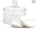 Large Body Powder Puff and Container - 2 Powder Puffs for Women Bath and Face Dusting Powder, Makeup Setting Powder Applicator for Talcum or Loose Powder (White)