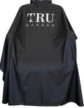 TRU BARBER Silicone Neck Cape, 100% Polyester, Lightweight and Waterproof, Professional Hair Salon Cutting Cape With Snap Closure, 50" x 58" (Black/White)