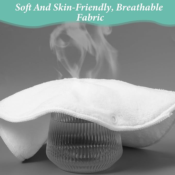 Face Steaming Towel 4 Pack Reusable Facial Steamer Spa Towel 2 in 1 Cold Hot Compress Towels Cotton Face Mask with Headband Beauty Skin Care Spa Towels for Women Girls Beauty Salons Home