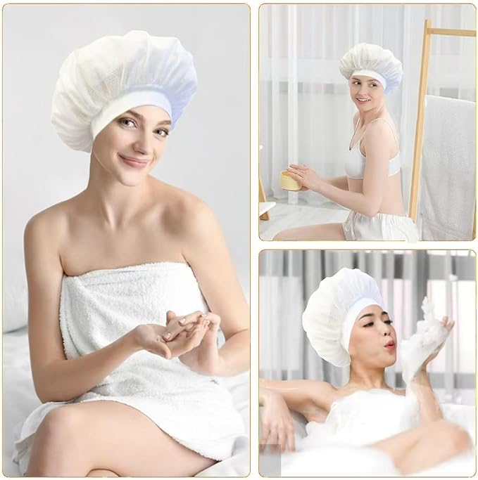 2-Pack Net Plopping Cap - Breathable Mesh for Curly Hair Drying, Blower-Ready & Overnight Sleep Protection