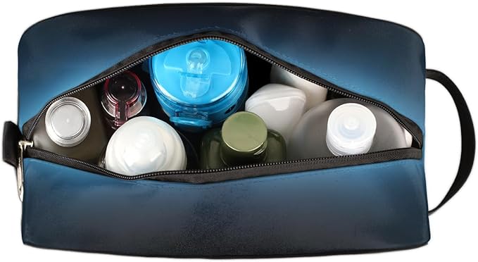 Abstract Fire Water Baseball Kids Toiletry Bag for Boys Girls, Cosmetic Makeup Bag with Handle, Travel Shaving Kit Organizer, Waterproof Portable Wash Bag for Gym Vacation Camping Sports