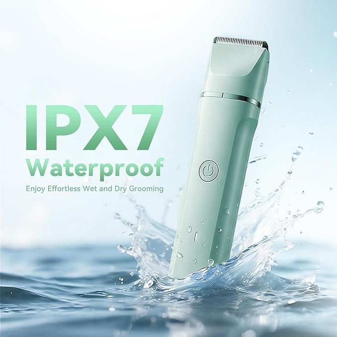 4 in 1 Electric Bikini Trimmer for Women - Wet/Dry Electric Razors for Women, Shaver with Ceramic Blades, Pubic Hair Trimmer, Facial Hair Remover & Nose Trimmer, Gifts (Green)