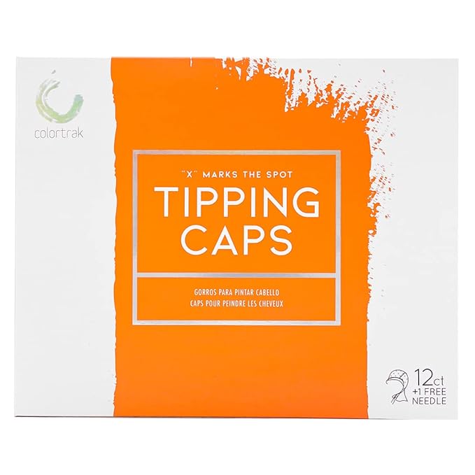 Colortrak 12 Disposable Hair Dyeing Caps with 1 Needle Kit for Tipping, Color and Highlighting, Lined Cap with Neck Protector Minimizes Color Bleeding, Pull-Out Visor Protects Face, Flap Protects Skin