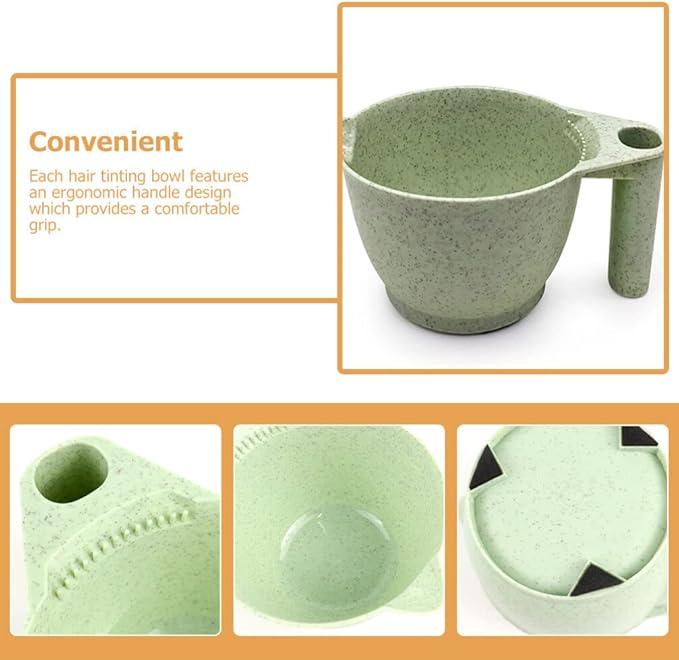 minkissy 2pcs Hair Dye Tools Color Mixing Bowls Color Bowls for Hair Salon Plastic Dye ful Mixing with Handle Kit Tinting