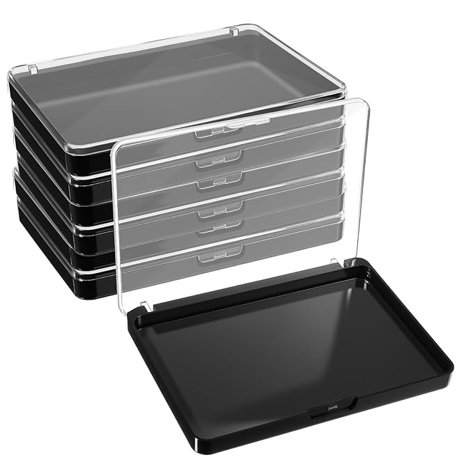 6 Pcs Magnetic Makeup Palette, Empty Cosmetics Storage Box with Clear Top for Eyeshadow, Blush, Powder, Lipstick DIY Organization, 5.51x3.94 Inch