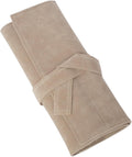 Creation Core Microfiber Fabric Salon Scissors Bag Roll Up Hair Tools Pouch for Stylist Barber Hairdressers, Beige