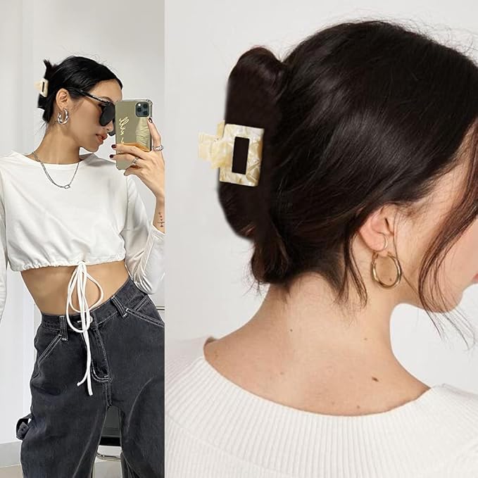 4 Pack Tortoise Claw Hair Clips - 2" Small to Medium Clips for Thin to Thick Hair, Cute Styling Accessories for Women