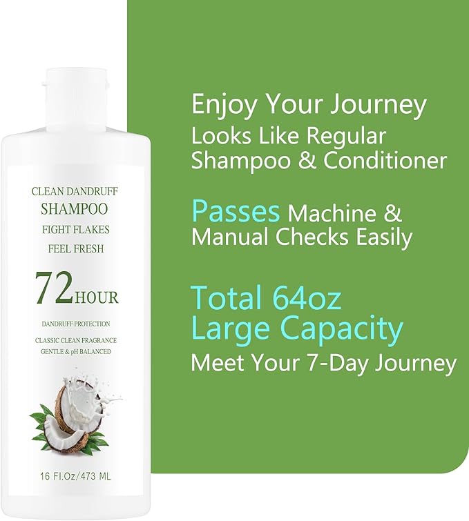 Leak-Proof Empty Shampoo Containers Bottles for Cruise: 64oz | Reusable Plastic Travel Bottles Funnels for Cruise Ships,Travel,Events, Concerts, Beach