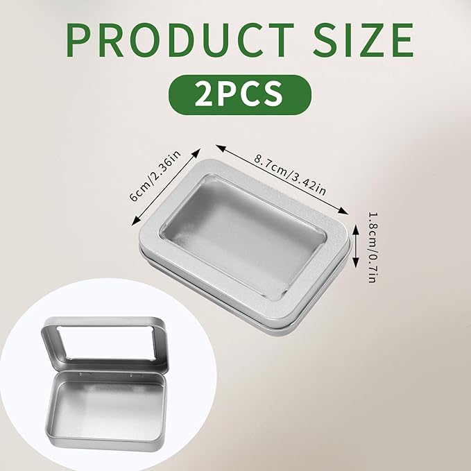 2 PCS Portable Cotton Swab & Floss Holder,Travel-Size Empty Metal Containers with Dustproof Lids for Cotton Swabs, Floss Picks, Hair Ties, and Small Items(Silver)