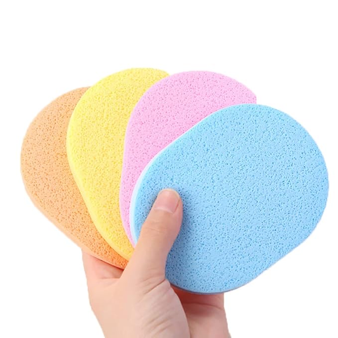 10 Pcs Facial Cleanning Sponges Oval Makeup Removal Cleanning Pad Powder Puff for Face Cleansing,Makeup Removal and Exfoliating