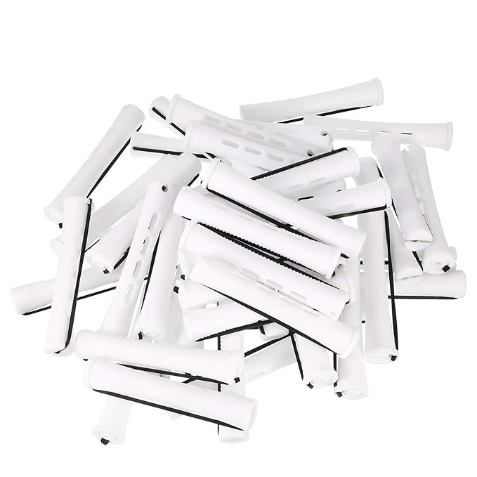 WILLBOND 60 Pcs Perm Rods for Long Hair Plastic Curl Rods Cold Wave Irons Curling Roller for Hair Styling Hairdressing Tools (0.63 Inch, White)