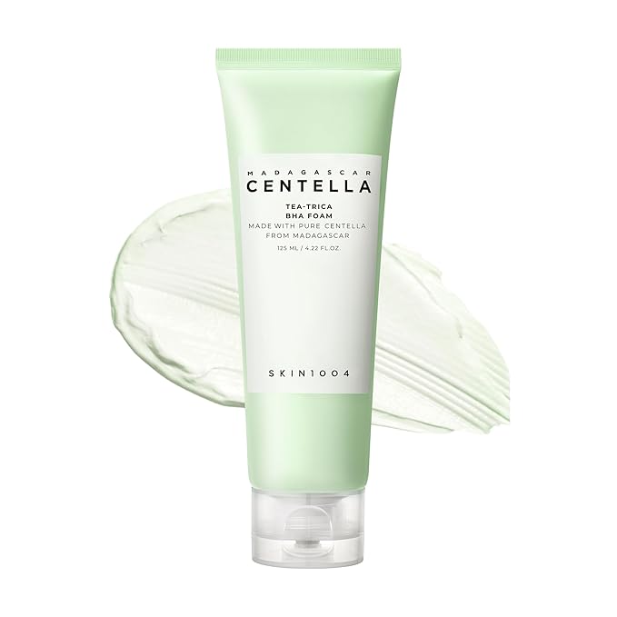 SKIN1004 Tea-Trica BHA Foam, Makeup Remover with Centella Asiatica & Tea Tree, Korean Face Cleanser for Oil & Sebum Balance, Cleansing Foam for Clearing Impurities, Korean Skin Care, 4.22 fl.oz /125ml