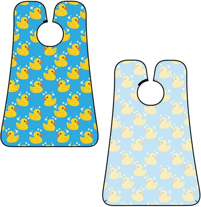 Non-Stick Beard Bib for Shaving, Yellow Rubber Duck Shave Bib, Waterproof Hair Catcher with Suction Cups, Grooming Apron Men Husband