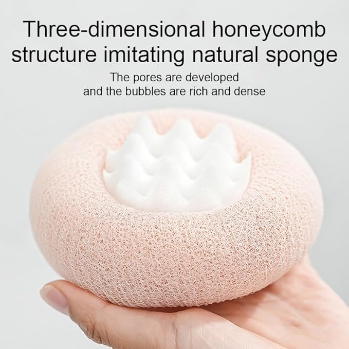 Super Soft Sunflower Suction Cup Bath Ball, New Upgraded 2-in-1 Sunflower Ball Exfoliating Bath Sponge Cleaning Brush, Mesh Shower Body Sponge Accessories for Women, Men(Cyan+Pink+Purple)