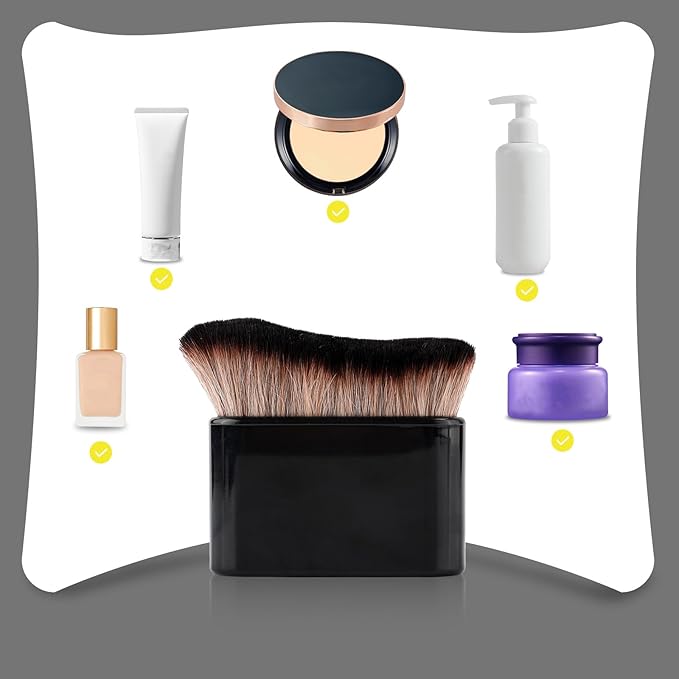 Self Tanning Brush, Self Tanner Applicator Blend Brush for Beauty Tan Bronzer, Foundation Makeup Spray Tan Blending Body Brushes for Face Leg(Black-Brown)