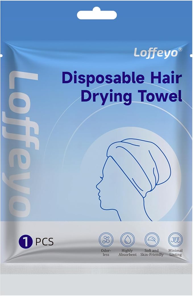 Hair Drying Cap, Ideal for Travel, No More Wet Caps in Luggage, Use Once & Discard, Short-Term Reusable, Absorbent Spunlace Non-Woven, Odorless Soft Skin-Friendly
