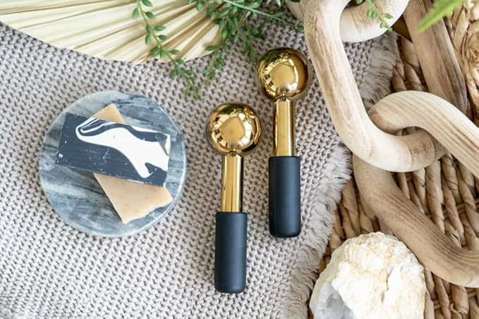 Facial Ice Globes Stainless Steel for Face and Eye, Reduce Redness and Wrinkles, Ice Globe Facial Roller for Home and Spa