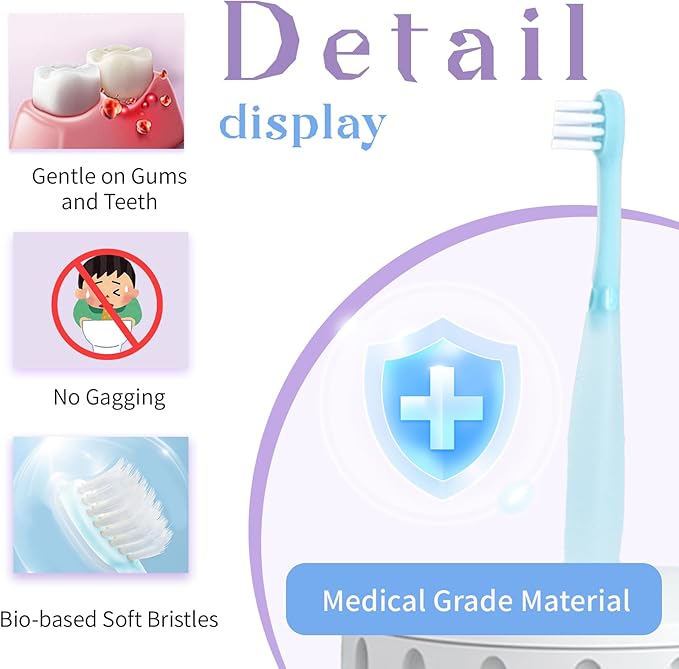 Kids Tongue Scraper and Training Toothbrush Kit, Tongue Cleaner Combo for Infant & Newborn 0-3 Years