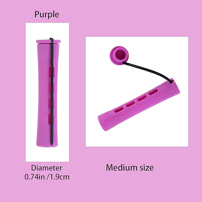 Perm Rods for Natural Hair, 60 pcs Medium Size Hair Rollers for Long Short Hair Styling Tool Hair Curlers