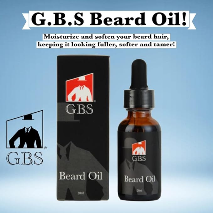G.B.S Men’s Beard Care grooming Kit style shape Maintain Beard - Scissors Stainless Barber Shavette 2 sided comb Boar beard brush + Blades