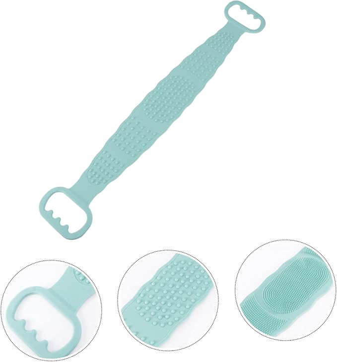 Body Scrubber Bath Back Strap Shower Brush with Hooks Easy Clean Bath Massage Scrubber for All Skin Types for Men Women Daily Deep Cleaning Tool