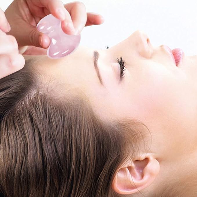 2pieces Gua Sha Tool,Gua Sha Scraping Massage Tool,Crystal Chakra Healing Stone,Mushroom Shape Guasha Facial Massage Stone for Eye Face Neck Skin Body Beauty Spa Relaxing Set(Rose Quartz)