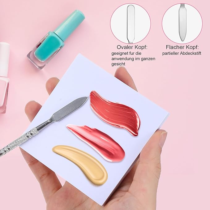 100 Sheets Disposable Nail Art Palette Paper,Makeup Mixing Palette Paper,2 Sizes of Waterproof Portable Nail Art Palette with Stainless Cosmetic Spatula for Makeup Nail Gel Mixing Home Salon
