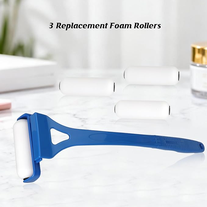Back Lotion Applicator for Women, Foldable Long Handle Lotion Back Applicator, 3 Reusable Foam Rollers, Effortlessly Apply Moisturizer to Your Back, Ideal Back Lotion Applicator for Skin Cream, Oils