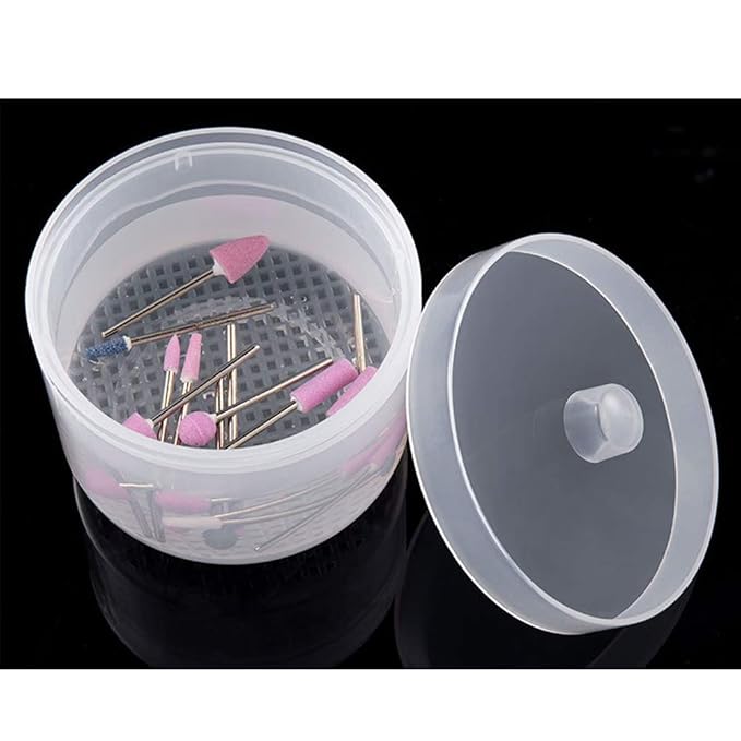 1 Piece Nail Art Tool Cleaning Cup Nail Art Tool Sterilizer Cup Nail Tools Cleaning Tray Box Container Net Basket Case Manicure Tools Jar Soak Box for Nail Art Accessories, Transparent