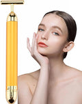 Beauty Bar 24K Gold Facial Massager - Face T Shape Tool for Skin Care Tightening with Ergonomic Design (Gold)