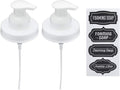 Jarmazing Products Mason Jar Foaming Soap Dispenser Lids - Includes Waterproof Stickers! - White - 2 Pack