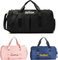 Flycalf Personalized Duffel Bag Dance Travel Bag with Embroidery Name with Shoe Compartment for Sports Gym