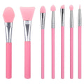 7 Pcs Silicone Applicator Brush Resin Silicone Makeup Applicator Lip Application Tool Cover Pink Epoxy Brush Lip Brushes Face Jelly Brushes Eye Cream Tool for UV Epoxy Art Crafting and Cream