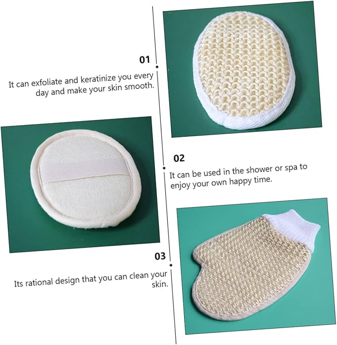 1set Comfortable Scrubbing Glove and Back Scrubber Strap Bath for Gentle Exfoliation Sponge Back Strap Bath Mitt Trim