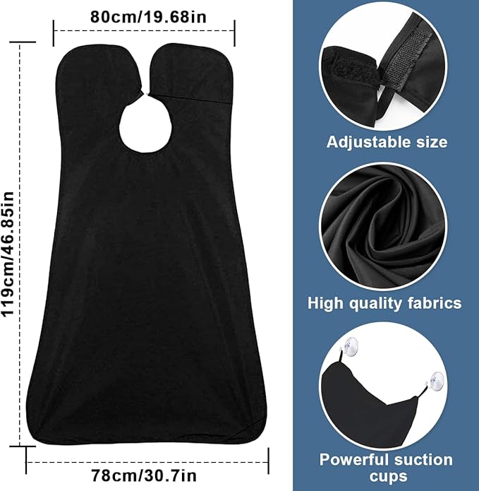 Beard Bib and Apron Catcher for Men Shaving and Trimming, Non-Stick Cape Grooming Cloth, Valentine's Day Gifts