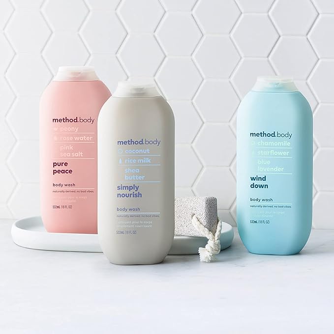 Method Body Wash, Wind Down, 18 oz, 6 pack, Packaging May Vary