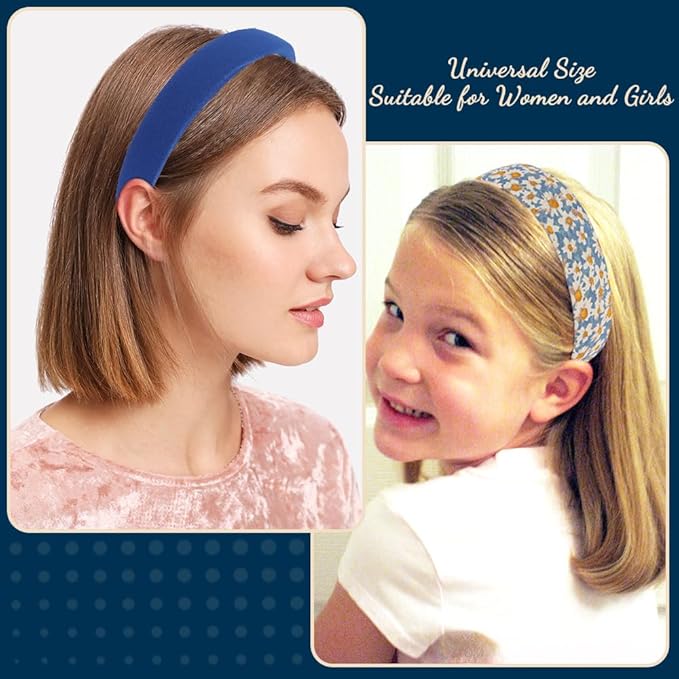 AHONEY 7 Pack Navy Blue Headbands for Girls Women Dark Blue Headbands Trendy Non Slip Hairbands Cute Hair Accessories Multi-style Preppy Headband Pack Diademas Para Mujer