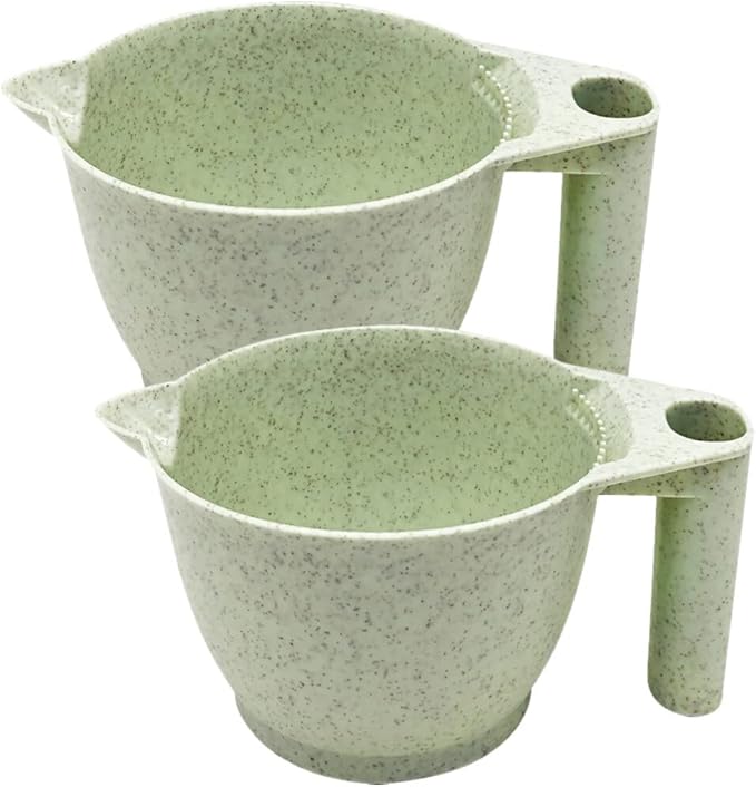 minkissy 2pcs Hair Dye Tools Color Mixing Bowls Color Bowls for Hair Salon Plastic Dye ful Mixing with Handle Kit Tinting