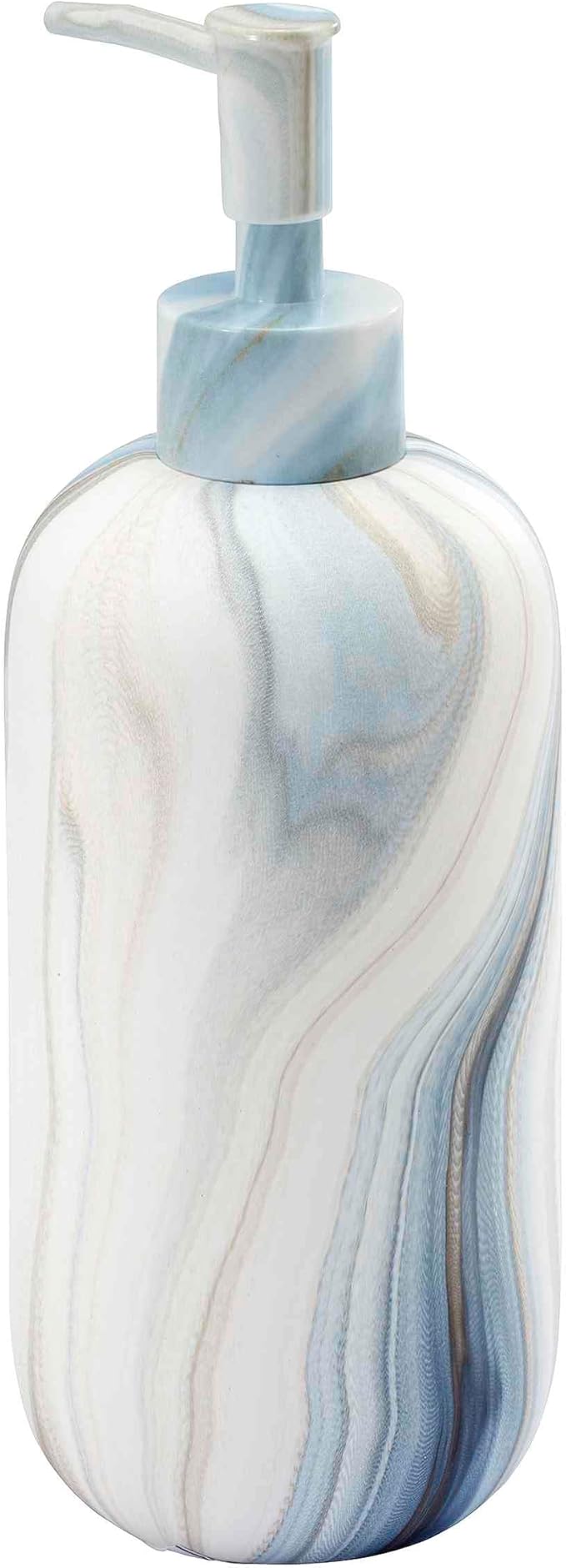 Avanti Linens - Lotion Pump/Soap Dispenser, Resin Countertop Accessories, Guest Bathroom Essentials (Waves Collection, Blue)