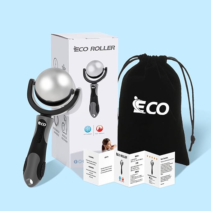 iECO Cold Massage Roller Ball - Ice Roller Ball for Muscles Deep Tissue, Cold & Heat Therapy, Plantar Fasciitis Roller