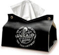 Skeleton Funny Tissue Box Cover Rectangle, Gothic Skull Tissue Box Holder, Black Facial Paper Case for Bathroom Kitchens Livingroom, Halloween Kitchen Accessories Gifts for Women Home 9.8x5.9x5.9
