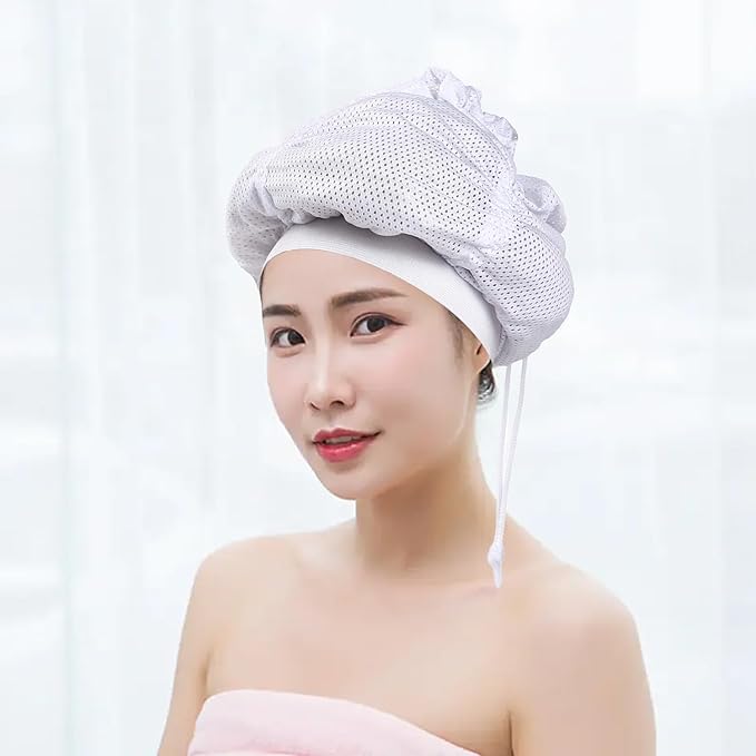 Fiewmay Net Plopping Cap for Drying Curly Hair Adjustable Net Plopping Cap for Drying Curly Hair