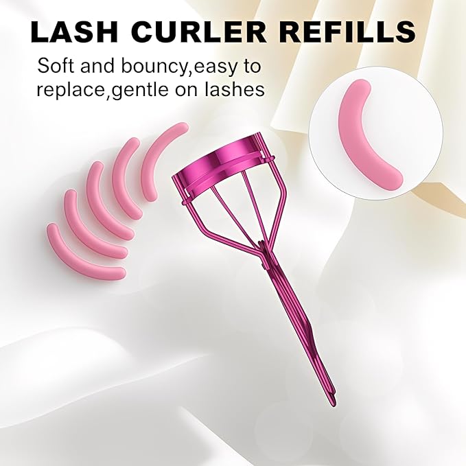 36Pack Pink Compatible with Real Techniques Eyelash Curler Refills, Silicone Rubber Eye lash Curlers Refill Compatible with Real Techniques Miracle Eyelash Curler.