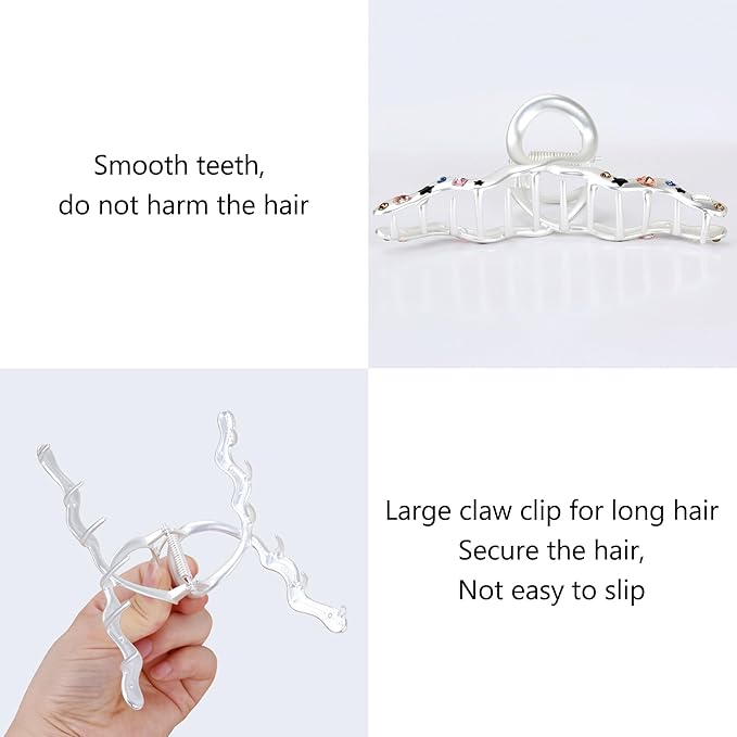Large Metal Hair Claw Clips for Thick Hair 4.7 Inch Big Matte Metal Hair Clip for Women Strong Hold Claw Barrettes for Long Hair New Hair Accessories (Style 1)